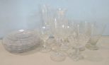 Group Lot of Etched Plates and Stems