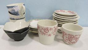 Mixed Lot of Restaurant Ware China and Two Lotus Bowls