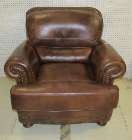 Densing Furniture Group Leather Club Chair with Nail Head Trim