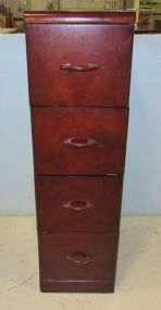 Deco Style Four Drawer Mahogany Filing Cabinet