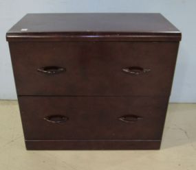Deco Style Two Drawer Mahogany Filing Cabinet