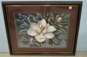 Alice Thurmond Magnolia Print Matted and Framed