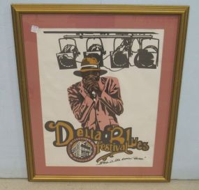 Delta Blues Festival Poster Matted and Framed
