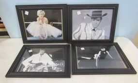 Four Framed Prints of Elvis and Marilyn