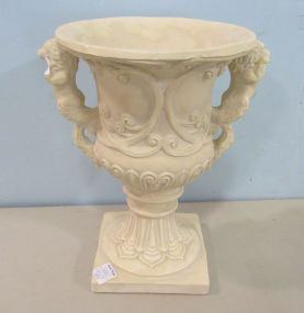 Plaster Urn with Lion Handles
