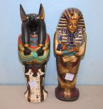 Pair of Egyptian Sarcophagus Wall Plaques