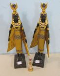 Pair of Egyptian Isis Figures and a Miniature Figure