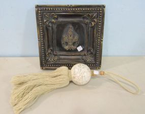 Fleur De Lis Square Plaque and a Globe Tassel