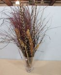 Crystal Vase with Dried Grasses