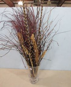 Crystal Vase with Dried Grasses