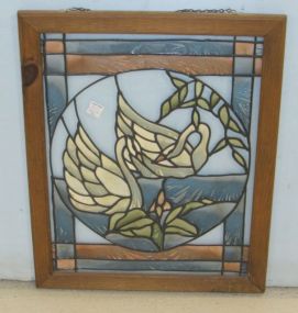 Painted on Glass Swan In Stained Glass Style