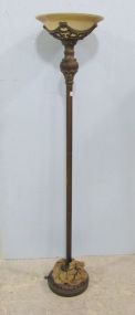 Bronzed Style Torchiere Floor Lamp