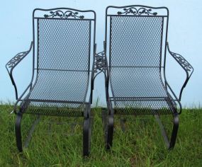 Pair of Iron Rocker Patio Chairs
