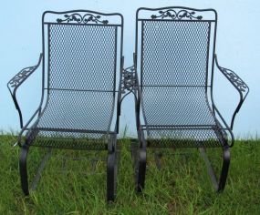 Pair of Iron Rocker Patio Chairs