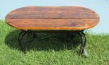 Metal Coffee Table with Wooden Top