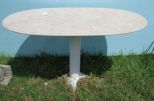 Iron Base Formica Top Pedestal Table