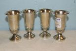 Four Sterling Cordial Goblets