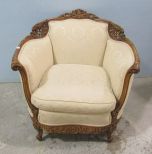 French Style Ornate Carved Parlor Chair