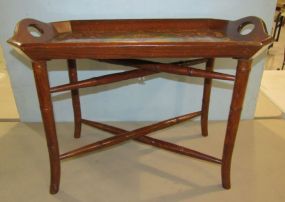 Bamboo Style Wood Tray Table
