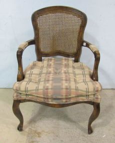 French Style Cane Back Arm Chair