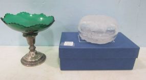 Marquis Waterford Covered Candy Dish and Weighted Sterling Compote