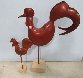 Metal Rooster Statues