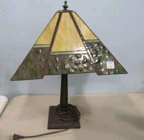 Semi-Antique Style Leaded Glass Table Lamp