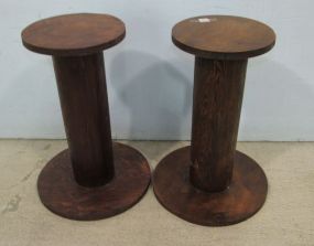 Two Stained Wood Pedestals