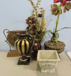 Assortment of Decorative Planters and Vase