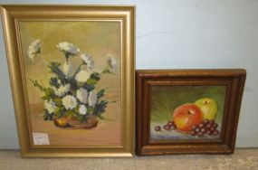 Two Floral Oil Paintings on Board