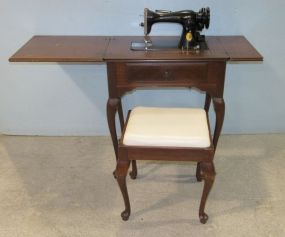 Sewing Cabinet with Singer Sewing Machine