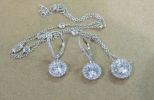 Cubic Zirconia 925 Earrings and Necklace