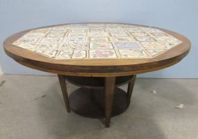 Married Tile inlaid Round Kitchen Table