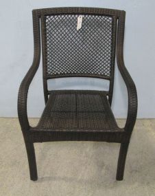 Dark Brown Wicker Arm Chair