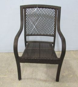 Dark Brown Wicker Arm Chair