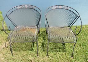 Pair of Black Wrought Iron Chairs