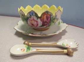 Noritake Hand Painted Bowl and Underplate