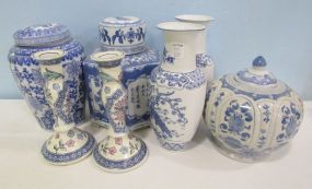 Seven Pieces of Blue and White Pottery