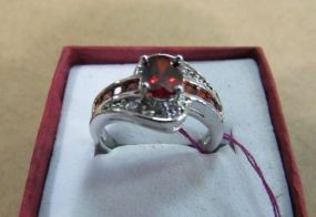 Oval Ruby Center Stone Ring
