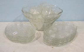 Grapefruit Punch Bowl, Cups, and Serving Trays