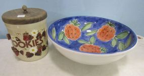 Strawberry Bowl and Strawberry Cookie Jar