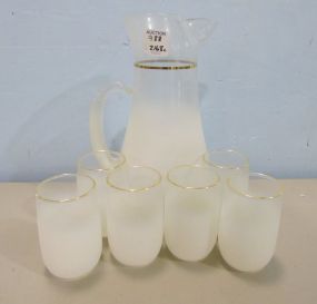 Frosted Glass Pitcher Set