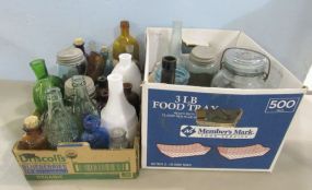Collection of Glass Jars, Mason Jars, Medicine Bottles