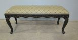 Bombay Co. Painted Black with Gold Design Window Bench
