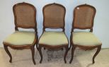 Three French Style Cane Back chairs