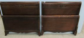 Pair of Drexel Mahogany Twin Beds