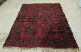 Dark Red Afghan Hand Knotted Rug