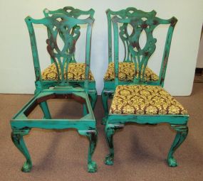 Ball-n-Claw Painted Distressed Side Chairs