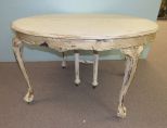 Ball-n-Claw Painted Distressed Round Dining Table