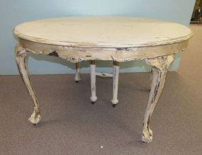 Ball-n-Claw Painted Distressed Round Dining Table
